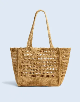 The Open-Crochet Straw Packable Tote