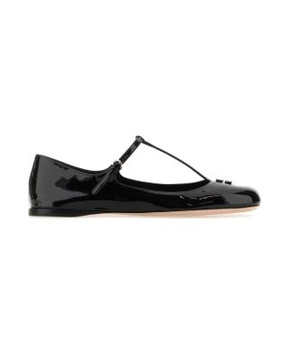 Best Price on the Market at Italist | Miu Miu Black Leather Ballerinas