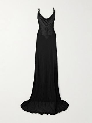 Open-Back Voile Maxi Dress