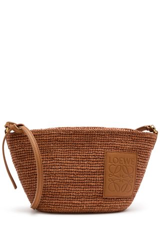 X Paula's Ibiza Slit Pochette Raffia Cross-Body Bag