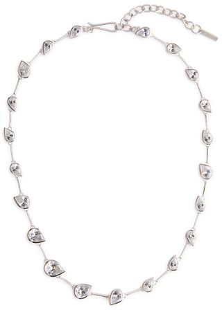 Myriad Embellished Rhodium-Plated Necklace