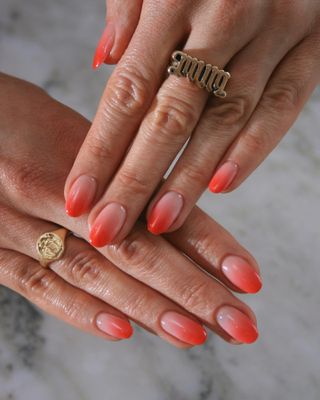 Watermelon ombre nails