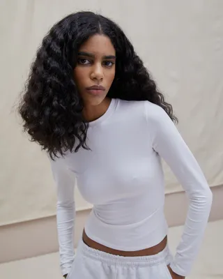 Adanola Long Sleeve Top in White