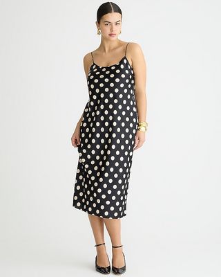 Gwyneth Slip Dress in Dot Luster Charmeuse