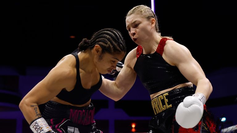 BEN SHALOM BOXXER .UTILIA ARENA, CARDIFF 11/05/2024.JESSICA MCCASKILL V LAUREN PRICE.PIC LAWRENCE LUSTIG/BOXXER.(PICS FREE FOR EDITORIAL USE ONLY).WBA & IBO WORLD WELTERWEIGHT CHAMPIONSHIP.JESSICA MCCASKILL V LAUREN PRICE