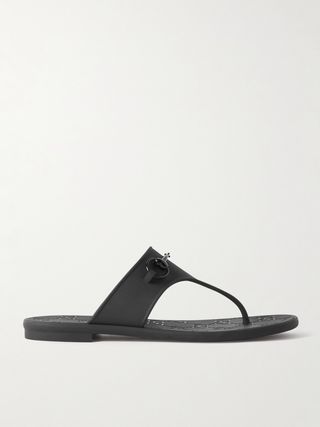 Minorca Horsebit-Embellished Rubber Flip Flops