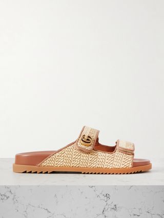 Moritz Grosgrain-Trimmed Raffia Sandals