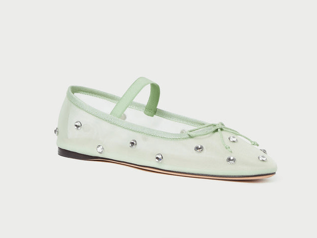 Loeffler Randall Leonie Seafoam Crystal Ballet Flat