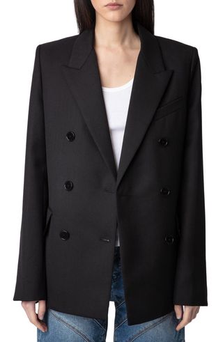 Vaena Double Breasted Slit Blazer