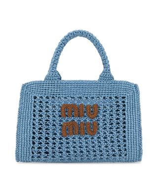 Best Price on the Market at Italist | Miu Miu Light Blue Crochet Handbag