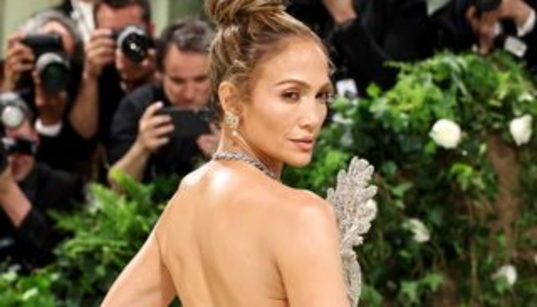 Whoa, J.Lo Chose a *Completely* Sheer, Crystal-Covered Gown for the Met Gala