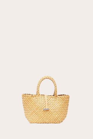 Mini Leather Basket Almond