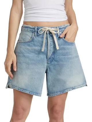 Brynn Drawstring Denim Shorts