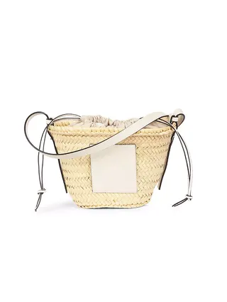 Loewe X Paula's Ibiza Raffia & Leather Bucket Bag