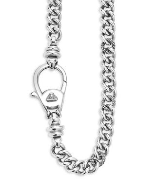 LAGOS, Sterling Silver Anthem Curb Link Chain Necklace/Key Chain