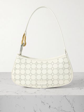 Ollie Embellished Perforated Leather Shoulder Bag