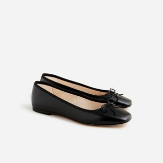 J.Crew Quinn square-toe ballet flats in leather