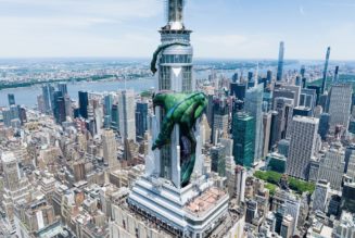 A 270-foot replica of Vhagar the Dragon is currently sitting atop the Empire State Building