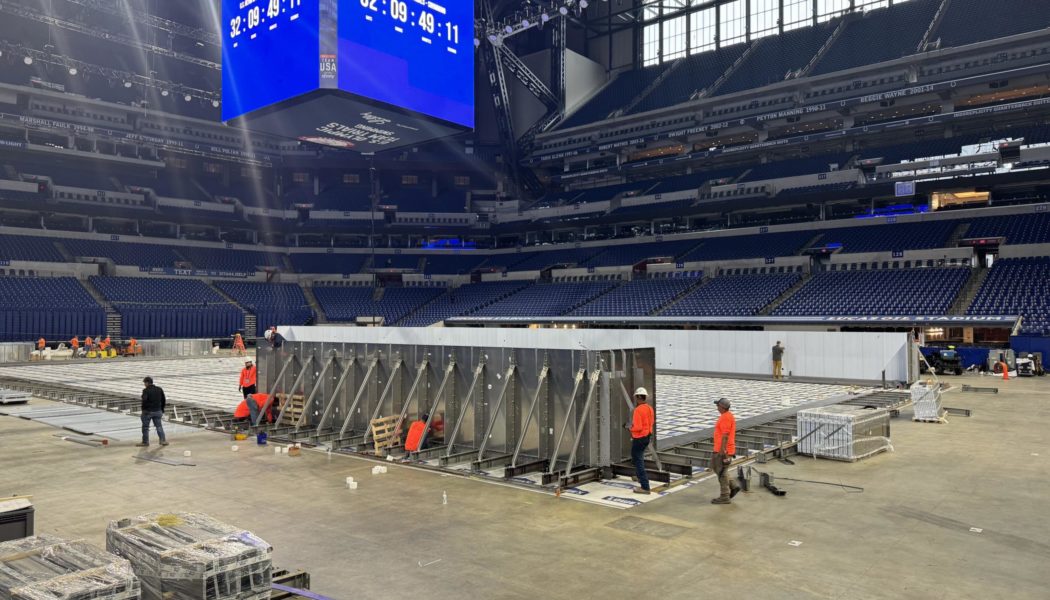 A swimming pool in … an NFL stadium? Welcome to U.S. Olympic trials