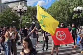 Anti-Israel protesters light flares by NYC exhibit for Oct. 7 music festival victims: 'Long Live the Intifada'