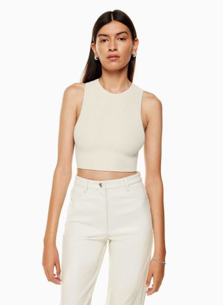 Sculpt Knit Racer Cropped Tank