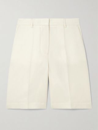 Pleated Grain De Poudre Shorts