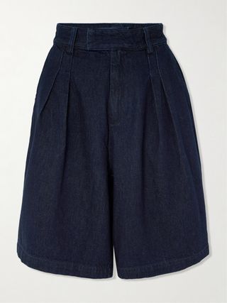 Xavier Pleated Denim Shorts