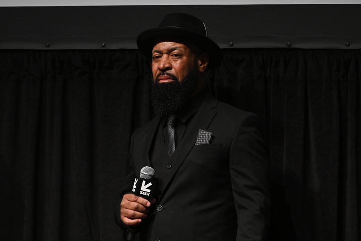 Dell Glover speaks during a Q&A following the world premiere of "How Music Got Free" on March 9 at Stateside Theater in Austin, Texas, during the SXSW Conference and Festival.