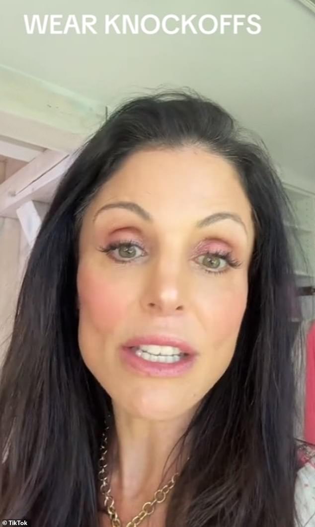 Bethenny Frankel has issued a stark warning to her followers in a new TikTok video - urging them to buy knockoffs instead of the real, expensive designer items