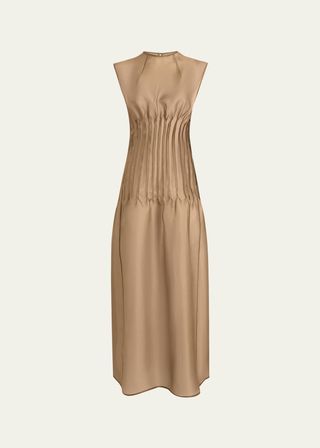 Wes Pleated Silk Maxi Dress