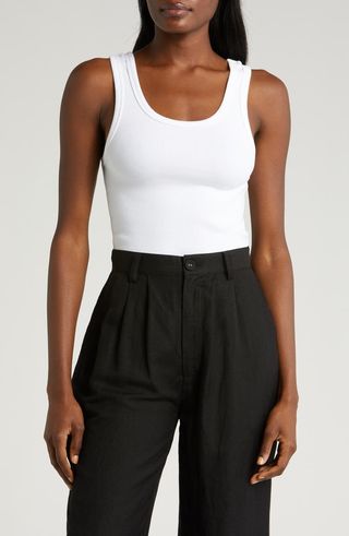 Toni Stretch Organic Cotton Ribbed Crop Tank