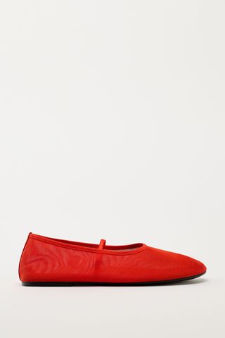 Zara red mesh flats