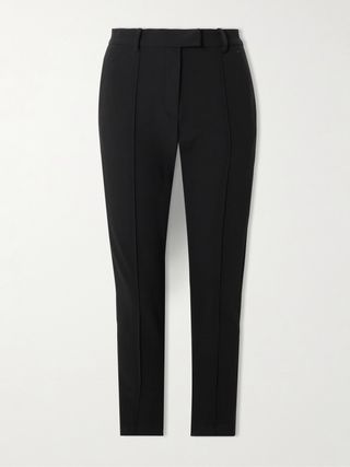 Pleated Stretch-Twill Slim-Leg Pants