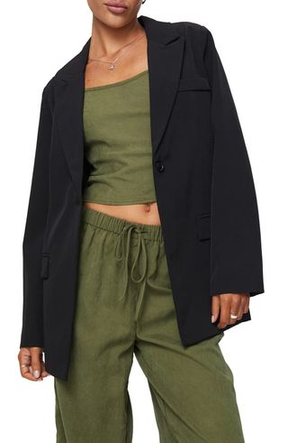 Nessie Oversize One-Button Blazer