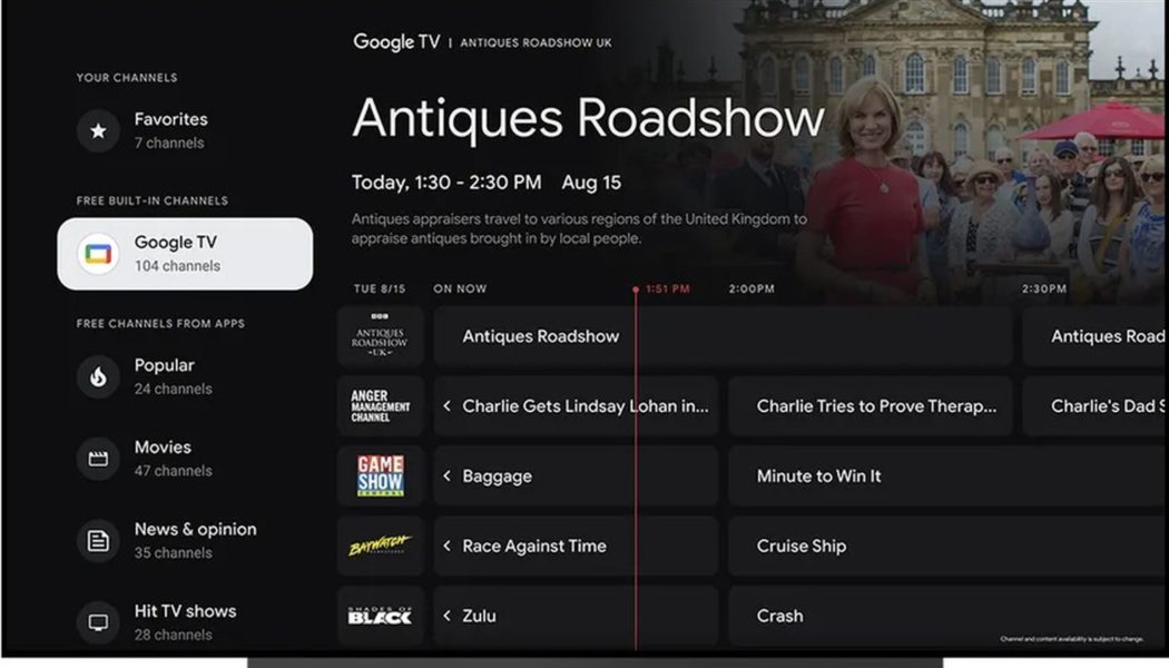 Google is ready to fill free streaming TV channels with ads