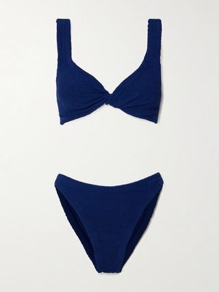 Juno Twist-Front Seersucker Bikini