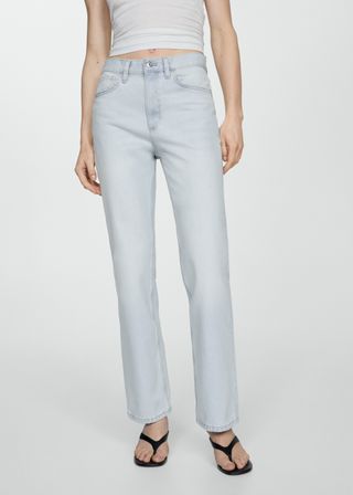 Mid-Rise Straight Jeans