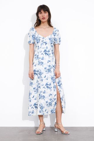 Puff Sleeve Midi Dress