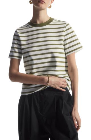 Clean Cut Stripe Cotton T-Shirt