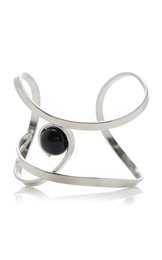 Exclusive Silver-Tone Stone Cuff