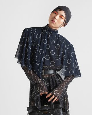 prada, Print Silk Cape