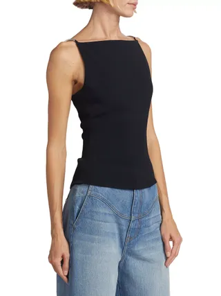 Brandon Maxwell, Hardware-Strap Tank Top