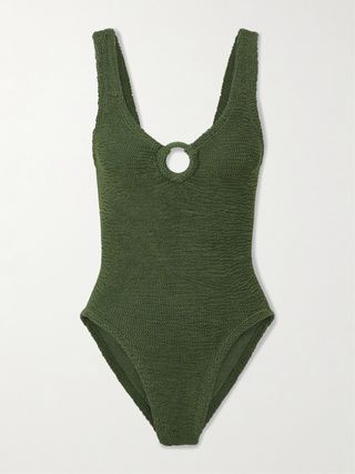 Celine Metallic Seersucker Swimsuit