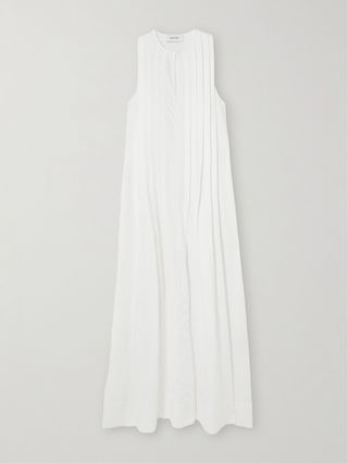 Nikko Pleated Organic Linen Maxi Dress