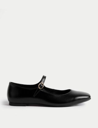 M&S Collection, Buckle Flat Square Toe Ballet Pumps