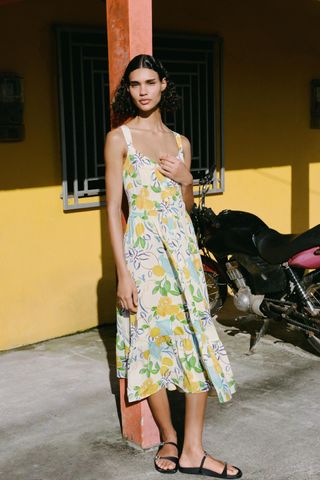 Zara Printed Midi Dress