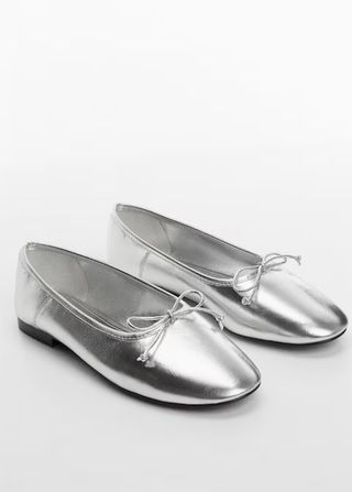 silver ballet flats