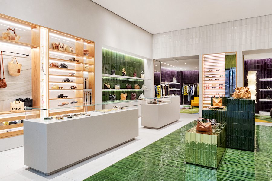 loewe womens wear first store in brazil glazed green tiles