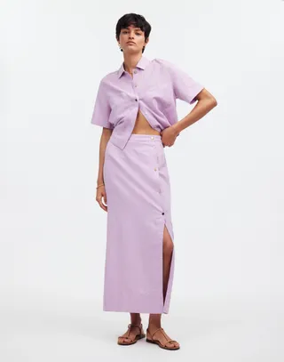 Madewell X Lisa Says Gah! Button-Front Maxi Skirt