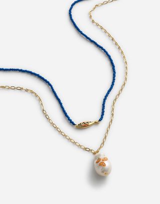 Madewell X Lisa Says Gah! Two-Pack Freshwater Pearl Necklace Set